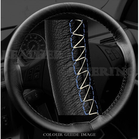 BASE MASTER BMW 3 series E90 / E91 Black Leather Steering Wheel Cover – Royal Blue stitch BASE MASTER BMW 3 series E90 / E91 Black Leather Steering Wheel Cover – Royal Blue stitch