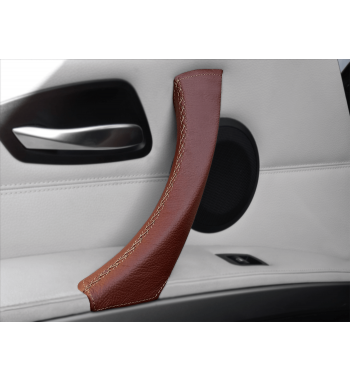 Cubierta de cuero en la manija de la puerta interior marrón para BMW 3 Series E90 / E91 / E92 / E93 M3