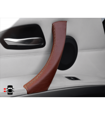 Cubierta de cuero en la manija de la puerta interior marrón para BMW 3 Series E90 / E91 / E92 / E93 M3