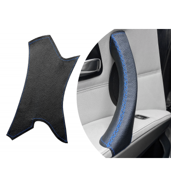 Para BMW Serie 3 E90 E91 E92 E93 E93 Manija de la Puerta IZQUIERDA Funda de cuero negro Puntada negra