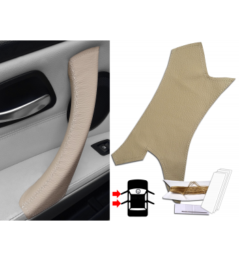 Cubierta de cuero para manijas interiores derecha e izquierda Dakota Beige BMW Serie 3 E90 E91 E92 y M3 316-340 i / d