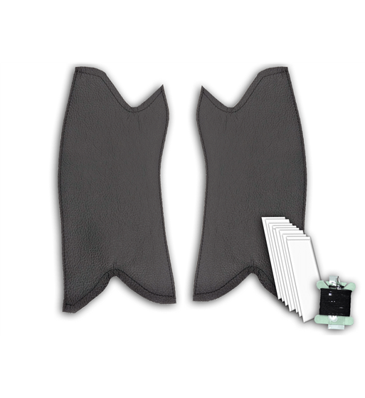 Coprimaniglie Portiera In Pelle Per BMW X5 E53 (2000-2006) - Set Posteriore Nero, 2 Pezzi