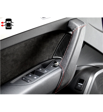Audi Q5 Door Handle Cover - Black Leather