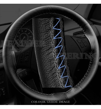 BMW 3 series 320d E46 Black Leather Steering Wheel Cover – Black stitches