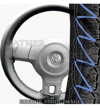 Volkswagen Golf MK6/A6 (2008–2012) Black Leather Steering Wheel Cover
