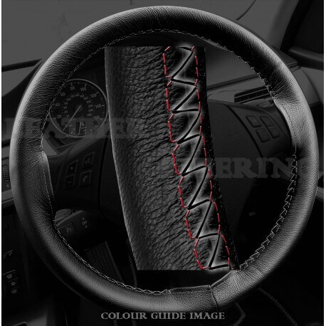 BMW 3 series E90/ E91 / X1 E84 Black Leather Steering Wheel Cover – Red-Blue with gold finish stitch BMW 3 series E90/ E91 / X1 E84 Black Leather Steering Wheel Cover – Red-Blue with gold finish stitch