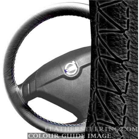  Black Leather Steering Wheel Cover for Volvo S60 Mk1 (2000-2009) – Black stitch - black lacing