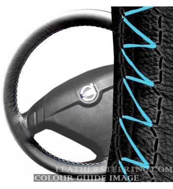 Volvo S60 Mk1 (2000-2009) Schwarz Leder Lenkrad Abdeckung - Schwarz Stiche