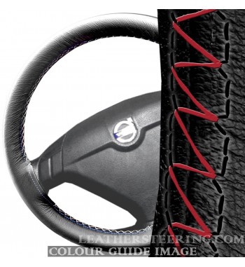 Volvo S60 Mk1 (2000-2009) Schwarz Leder Lenkrad Abdeckung - Schwarz Stiche