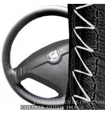 Volvo S60 Mk1 (2000-2009) cubierta de la rueda de dirección de cuero Negro - puntos negros