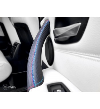 Für BMW Serie 3 E90 E91 Carbon Fiber Lederbezug für (rechten) Beifahrertürgriff M Sportfarbe