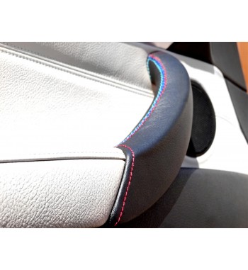 Couvercle de poignée de porte pour BMW X5 E70 2006-13 en cuir noir M Sport couture (porte gauche)