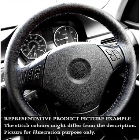 Housse De Volant En Cuir Cousue Main Pour BMW Série 3 E90/E91 (2005-2011) Et X1 E84 (2010-2013) - Noire, Antidérapante