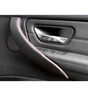 Cubierta de cuero para BMW Serie 3 F30 / F31 / F34 / F35 / F80 Manija interior de la puerta (derecha)