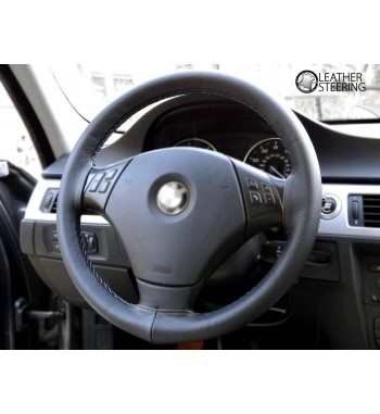 Steering Wheel Cover For BMW 3 Series E90/E91 Black Leather M3 Stitch