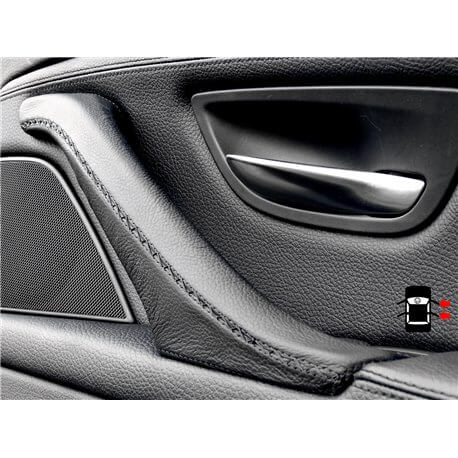 Poignées De Porte Intérieure BMW Série 5 F10 F11 F18 – Gauche/Droite En Cuir (Noir) – 520i 523i 525i 528i 535i