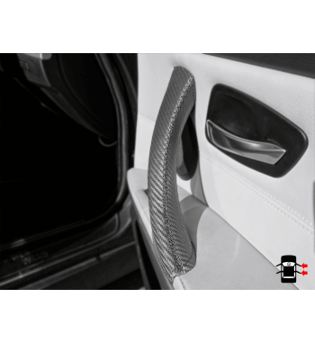 BMW 3 Series E90/ E9x efecto carbono interior manija de la puerta cubierta de cuero