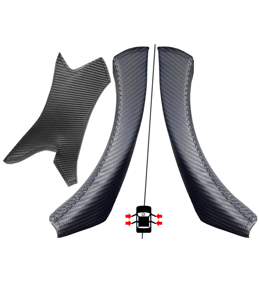 6-Piece Carbon Fiber Interior Door Handle Covers For BMW E90 3 Series (2006-2011)