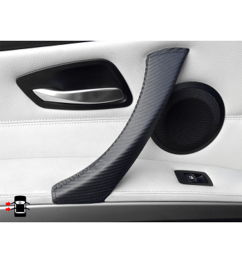 BMW Serie 3 BMW E90/ E9x effetto carbonio maniglia interna delle portiere copertura in pelle