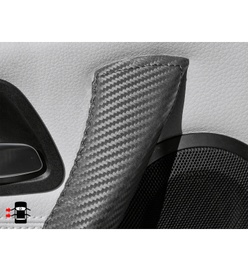 BMW 3 Series E90/ E9x efecto carbono interior manija de la puerta cubierta de cuero