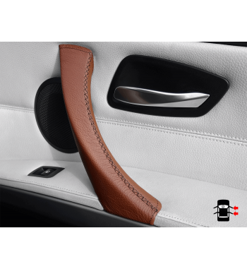 Custodia in pelle marrone per maniglia interna per BMW Serie 3 E90 / E91 / E92 / E93 M3