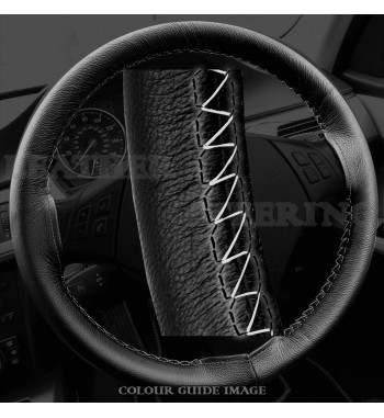 BASE MASTER BMW 3 series E90 / E91 Black Leather Steering Wheel Cover – Black stitches