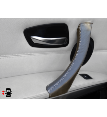 Poignée de porte grise Housse en cuir pour BMW 3 séries E90/ E91 / E92 / E93 M3