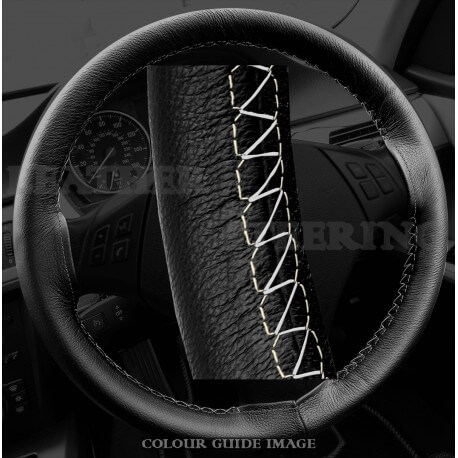 BMW 3 series E90 / E91 Black Leather Steering Wheel Cover – Gold Stitch BMW 3 series E90 / E91 Black Leather Steering Wheel Cover – Gold Stitch