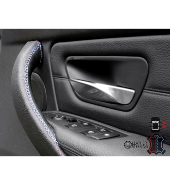 Door Handle Cover for BMW 3 Series F30  F31 3xx i/d (Right Door, Black Leather, M Sport Stitch)