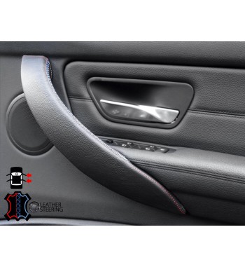 Door Handle Cover for BMW 3 Series F30  F31 3xx i/d (Right Door, Black Leather, M Sport Stitch)