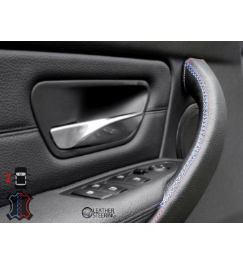 Door Handle Cover for BMW 3 Series F30/ F31/ F34/ F35/ F80 3xx i/d (2012-2018) Black Leather, M Sport Stitch, Left Door
