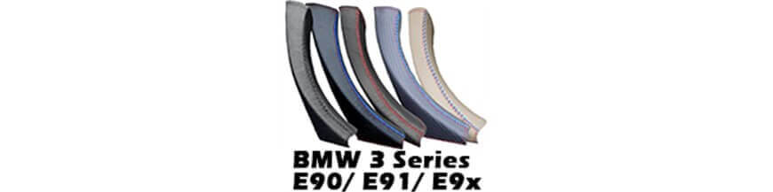 Enveloppe en cuir de poignée de porte pour BMW Série 3 E90 E91 E92 E93 (2004-2012)